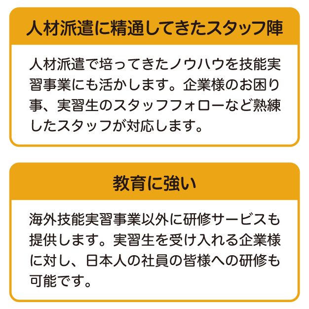 人材派遣に精通してきたスタッフ陣と教育に強い